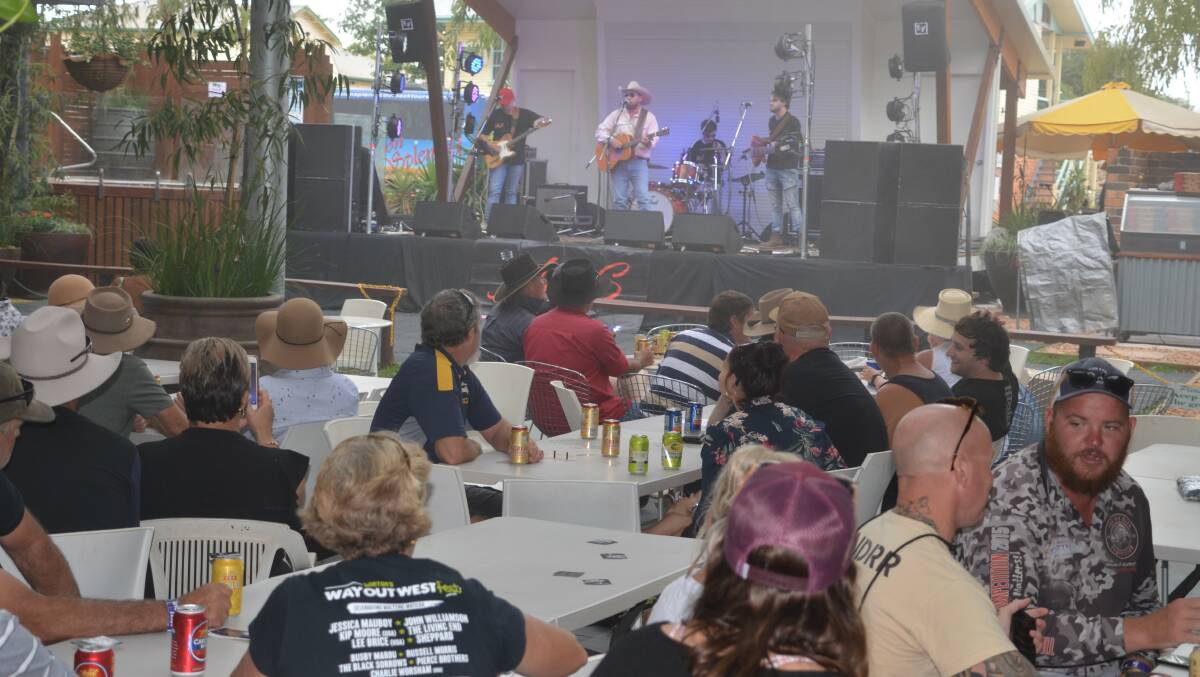 Crowds pack the North Gregory Hotel during Ali S's performance in the Winton Way Out West festival last weekend.