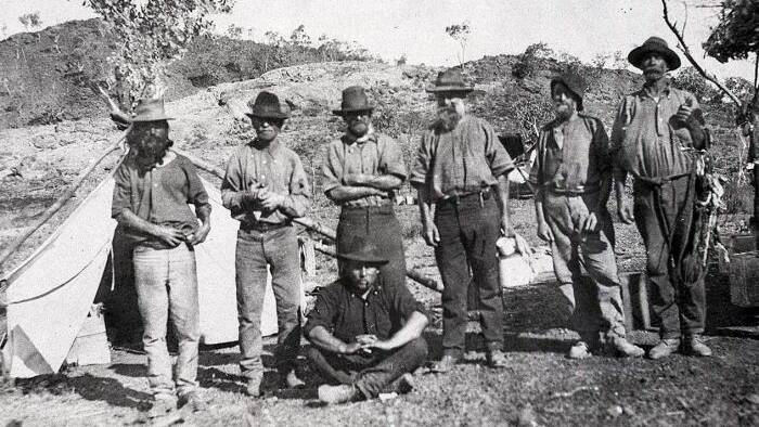 Early miners on the Mount Isa field. Photo: Mount Isa Mines Photographic Collection