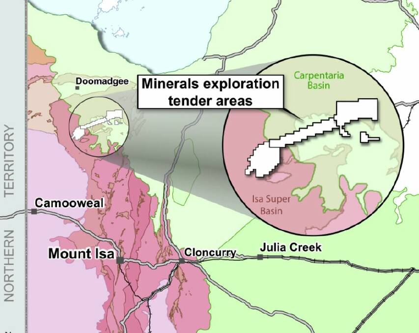 Map of the mineral exploration tender areas.