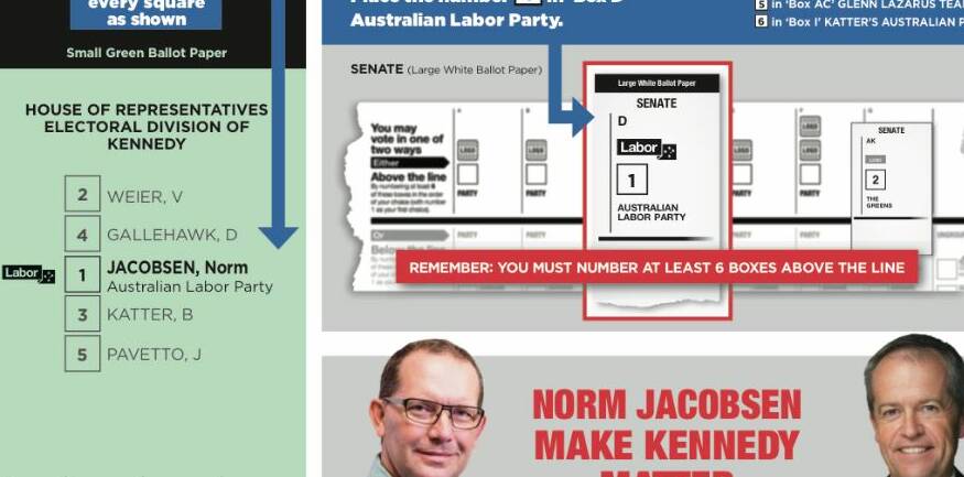 Labor's HTV card in Kennedy puts Mr Katter ahead of the LNP.