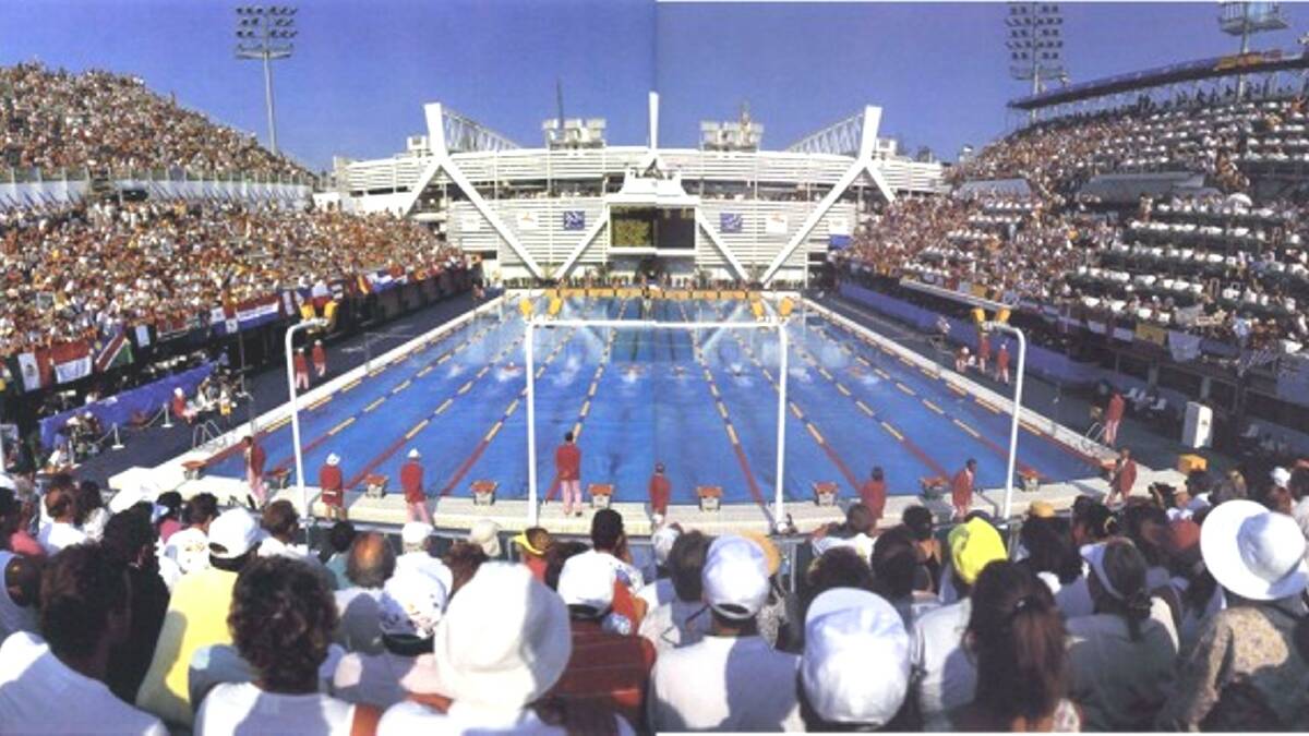 The swimming pool at the 1992 Paralympics in Barcelona.