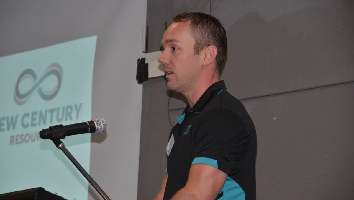 New Century's head of corporate affairs Shane Goodwin speaks in Mount Isa.