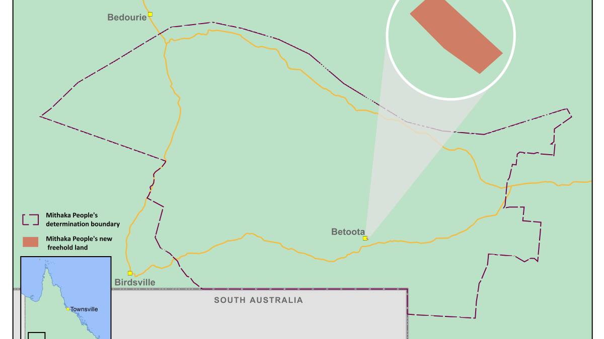 The Mithaka People have gained the freehold ownership of about 97 hectares of land in Betoota, about 140km east of Birdsville,