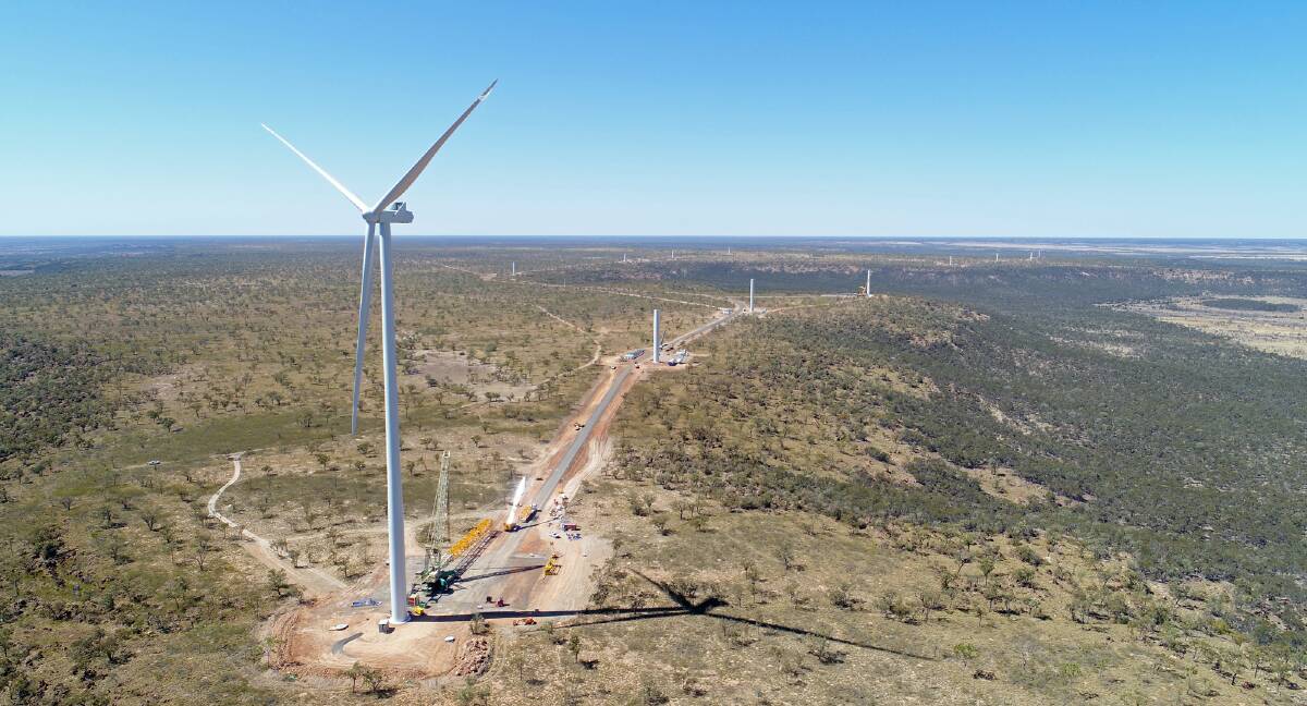 BIG BEAST: The first of 12 Vestas V136-3.6 MW wind turbines has been installed at Kennedy Energy Park. 