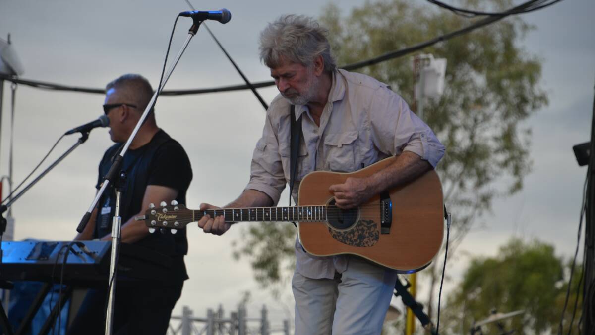 John Schumann performs on stage at 2019 Winton Way Out West festival.