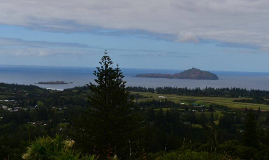 The view from Mt Bates to the airport and Phillip Island beyond.