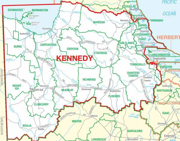 Kennedy electorate map.