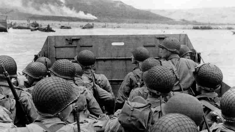 American troops land at Omaha Beach on D-Day.