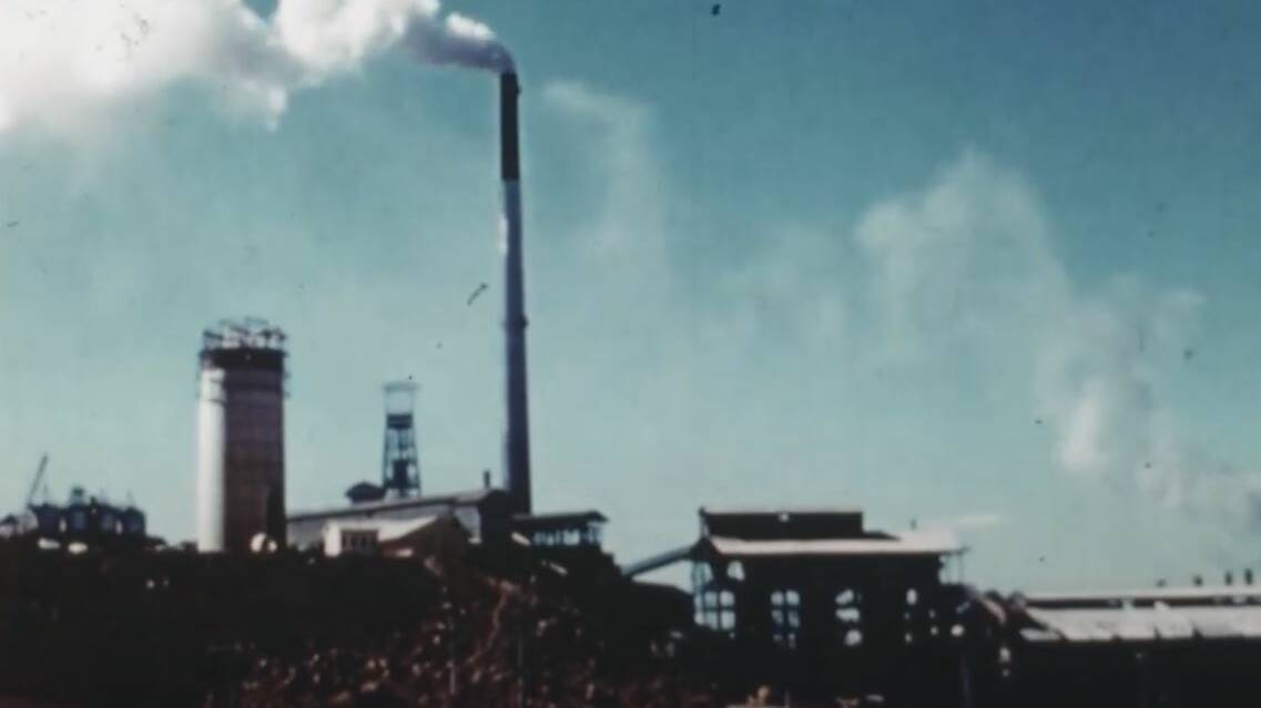 A still from Mines of the Outback showing Mount Isa in 1960.