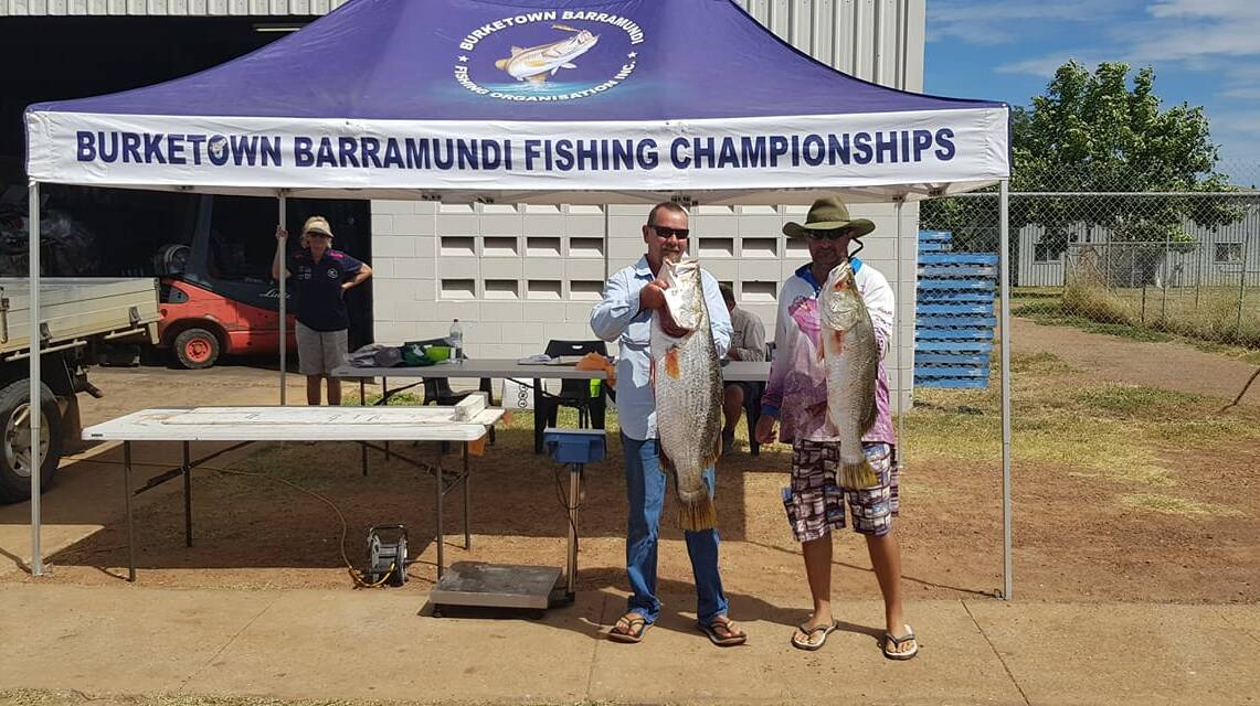 BIG FISH: Some of the top weights in the Burketown Barra Fishing Championships on display. Photo: supplied