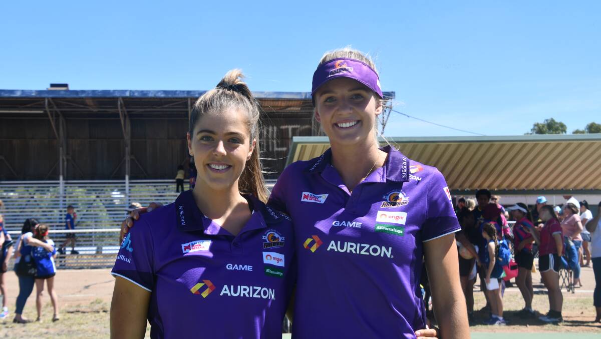Queensland Firebird players Lara Dunkley and Rudi Ellis came to Mount Isa on the weekend.