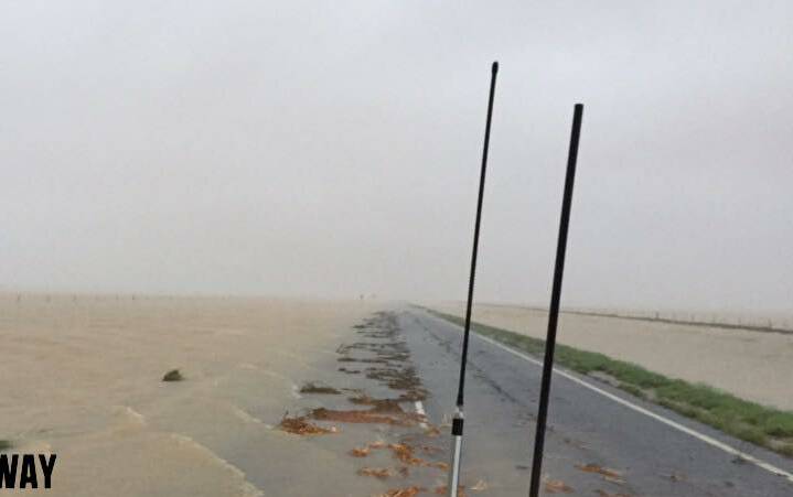 Flinders Hwy 4km west of Julia Creek on Tuesday. Photo: McKinlay Shire Council