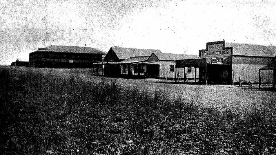 A view of Miles St in the late 1920s. An illustration from "Souvenir of Mount Isa".