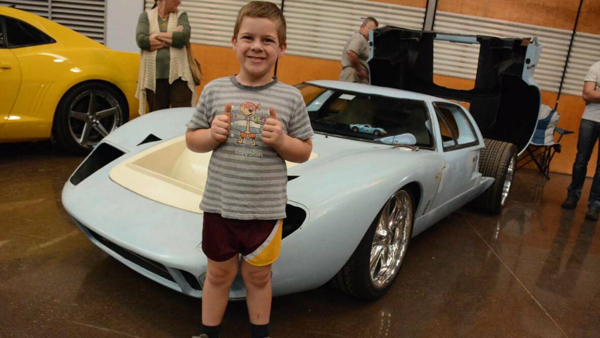 Then seven-year-old Wil Vidler loves the look of a Ford GT 40 at the 2017 Mount Isa Motor Show.