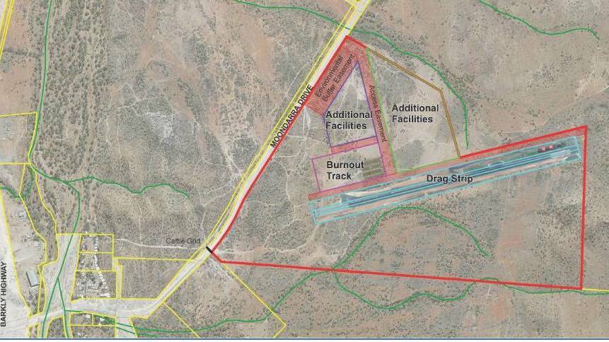 Design map of the proposed Motor Sports Complex on Lake Moondarra Rd.