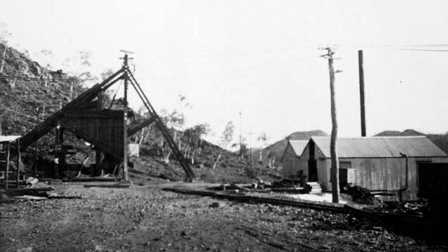ODoherty Shaft with the shaft entrance sloping down to the left. Photo: Mount Isa Mines Photographic Collection.