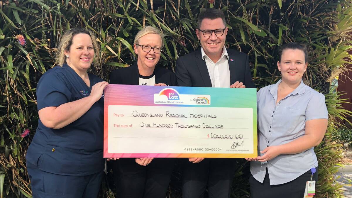 The Mount Isa Hospital donation is part of $100,000 the Lott has given to the Children's Hospital Foundation's Regional Hospitals Wishlist from unclaimed prizemoney. 