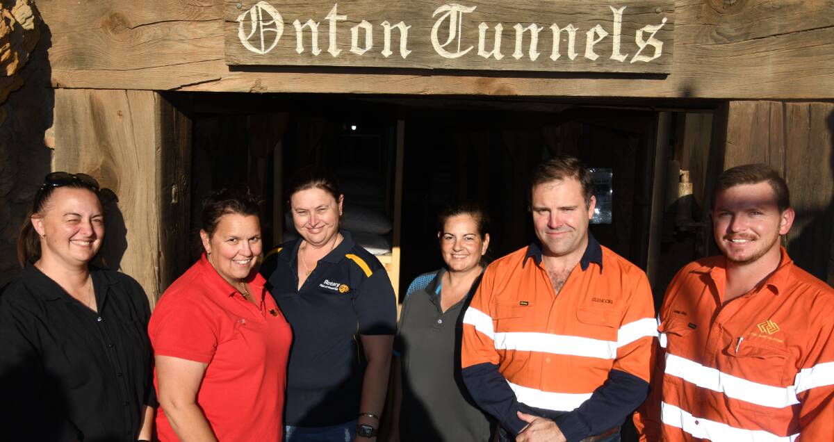 At the Underground Museum are: Nadia Cowperthwaite, Kylie Rixon, Tracy Pertovt and Louise Brogden (Rotary), Andrew Hulmes (Glencore) and Ashley King (Secure Mine Solutions). 