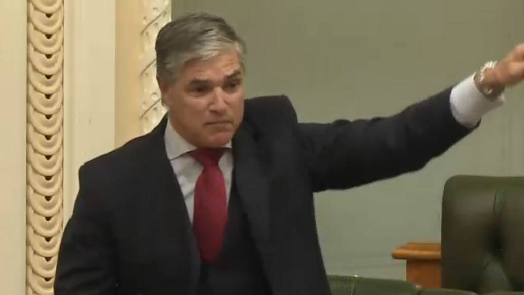 Robbie Katter on the floor of parliament on Thursday.