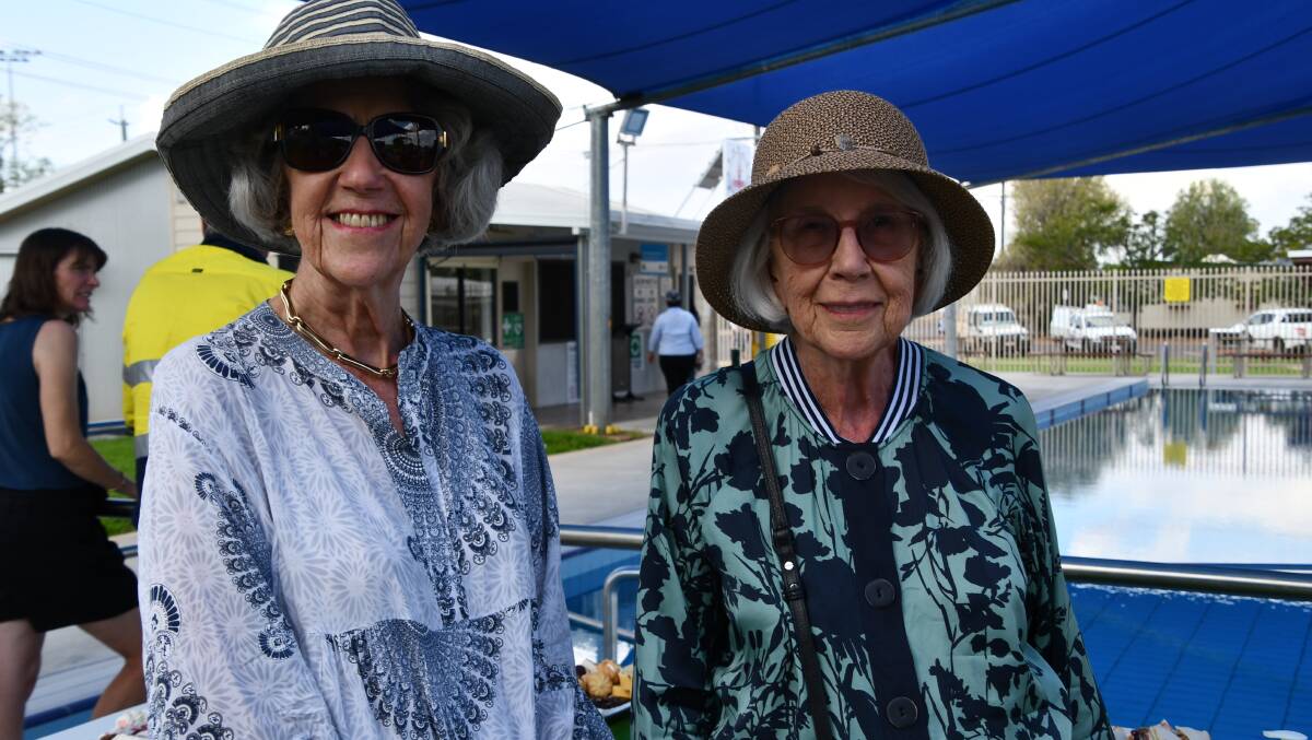 Up from Brisbane for the Cloncurry opening of the Florence Clark Park waterpark were the McDonald sisters Patricia and Mary.