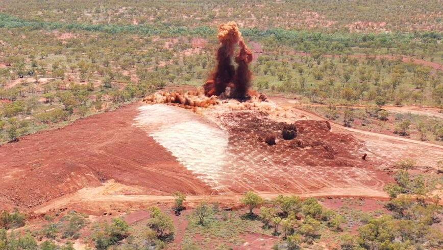 First blast at Anthill Mine east pit area on November 16. Photo: Austral Resources