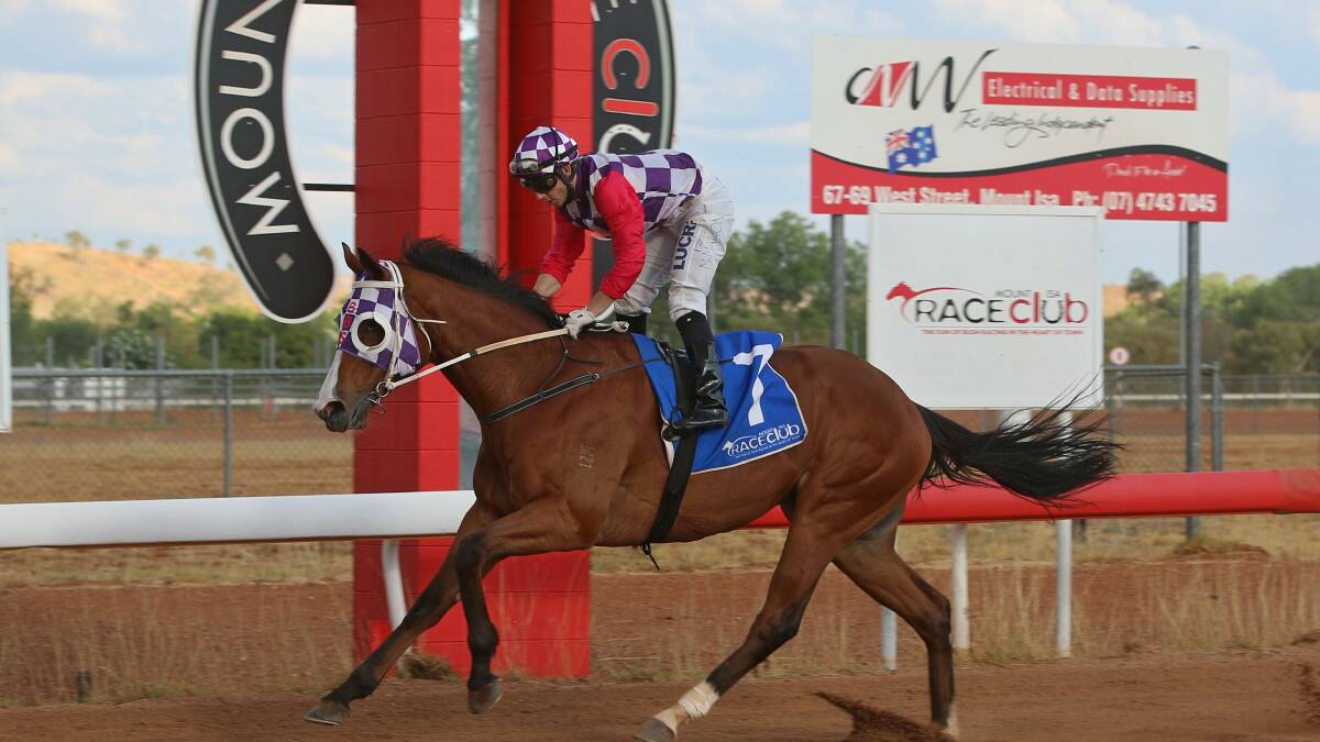 CLEAR WINNER: Galea Warrior crosses the line to win Race 5 at Mount Isa on Tuesday. Photo: Sharon Crossland.