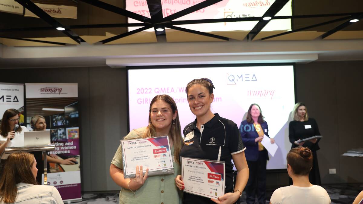 Glencore Mount Isa Mines' Roxanne O'Donnell (right) was a mentor in the program and is seen here with participant Ruby Gornall.