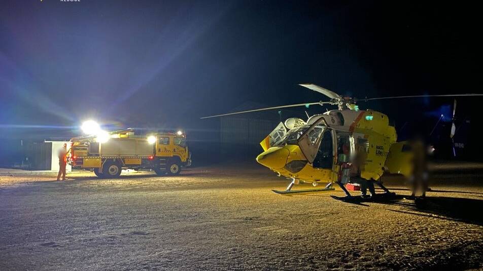 On Sunday June 19, the rescue chopper airlifted two men aged in their 20s, after they were injured in a ute crash. Photo: RACQ Lifeflight