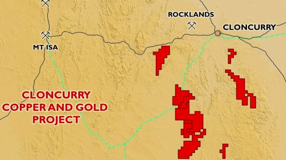 ActiveEx's copper-gold tenements (in red) south of Cloncurry.