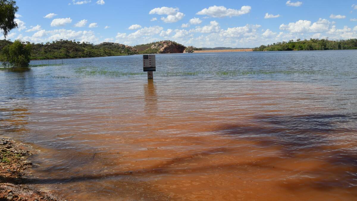 The boat ramp at Lake Moondarra is under water on Sunday as it gets to 90% full.