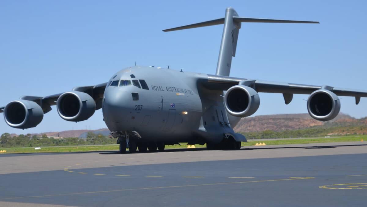 AIR WAVES: The RAAF will celebrate its 100th anniversary in 2021 with events across the country including in Mount Isa. Seen here a A RAAF C17 Globemaster in Mount Isa delivering air fuel during the floods earlier this year. Photo: Derek Barry
