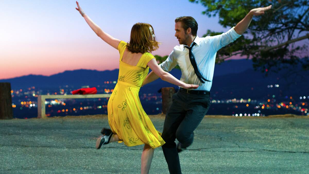 LET'S DANCE: Emma Stone and Ryan Gosling star in La La Land.