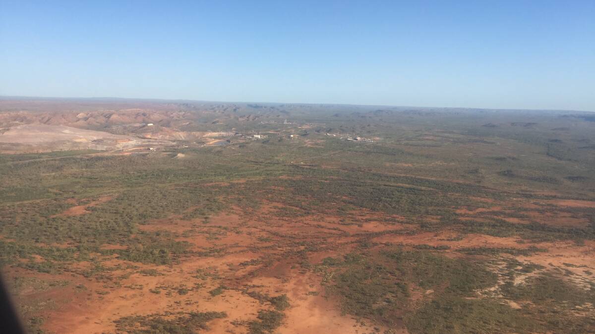 OVERHEAD: MIM's George Fisher Mine as seen from the air descending into Mount Isa Airport. Photo: Derek Barry