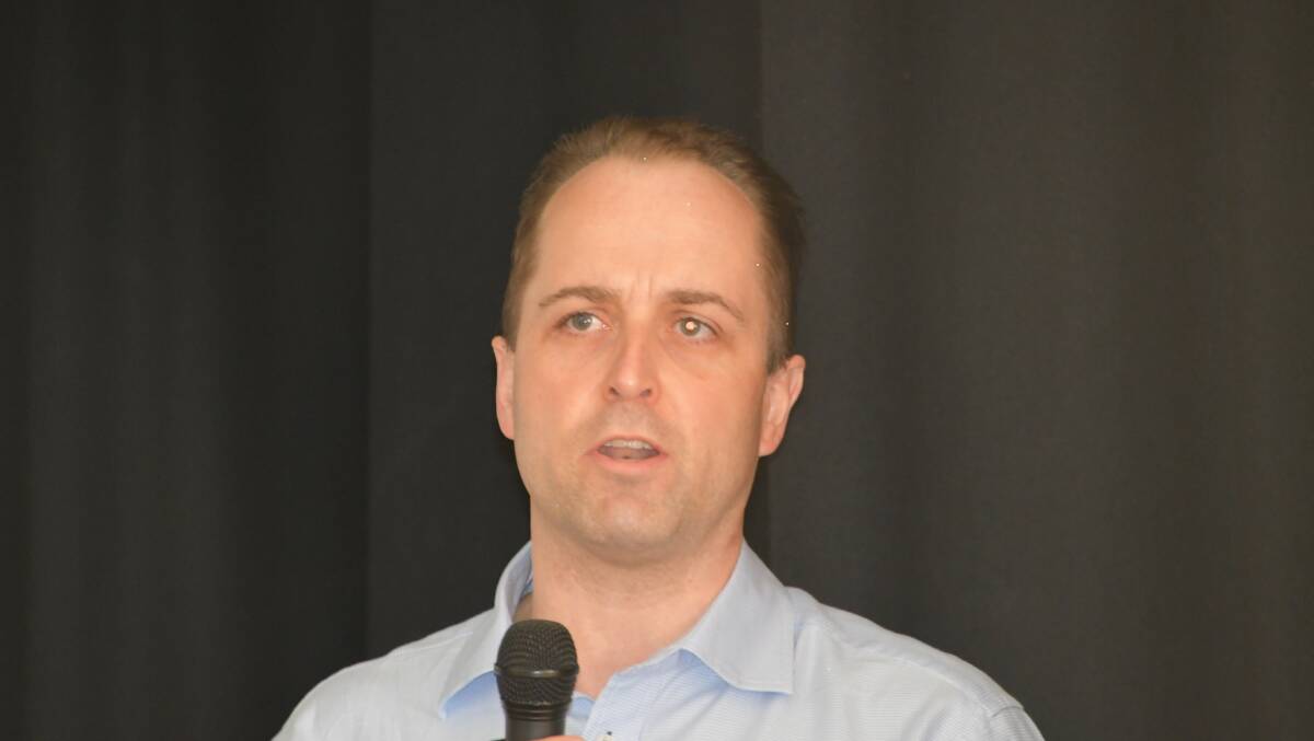 Dugald River general manager Tim Akroyd speaks at a Cloncurry business breakfast on Monday.