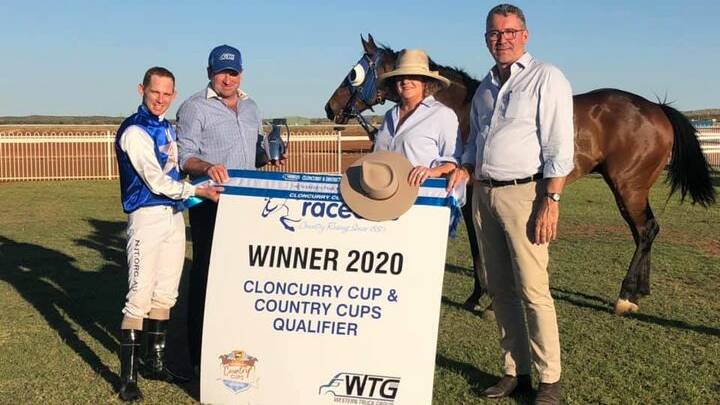 WINNER: Eschiele takes out the WTG Cloncurry Cup and Country Cups Qualifer trained by Todd Austin & Ridden by Dan Ballard. Photo: Cloncurry Race Club