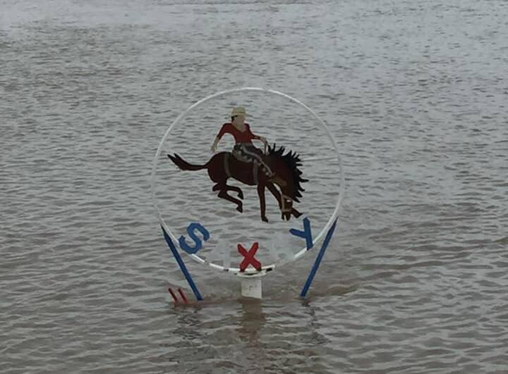 Saxby is one of the many places in North West Queensland under water. Photo: Saxby Round Up.