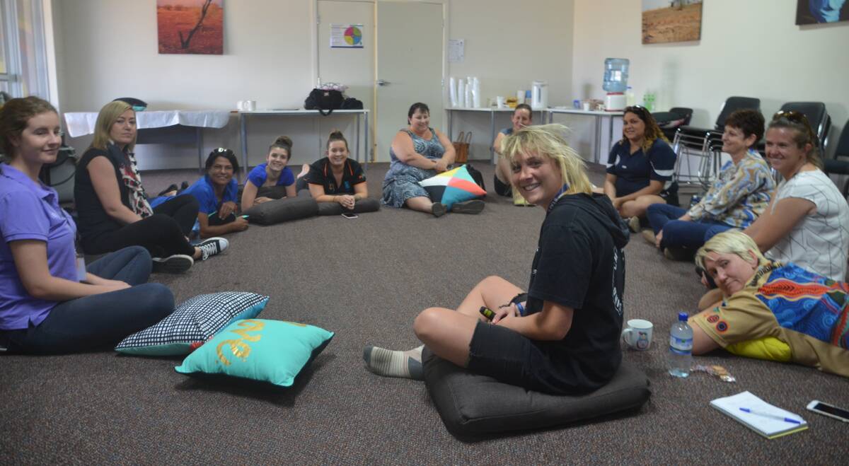 SHARING STORIES: Nicole Gibson conducts an ‘Understanding Youth’ workshop in Mount Isa. Photo: Derek Barry