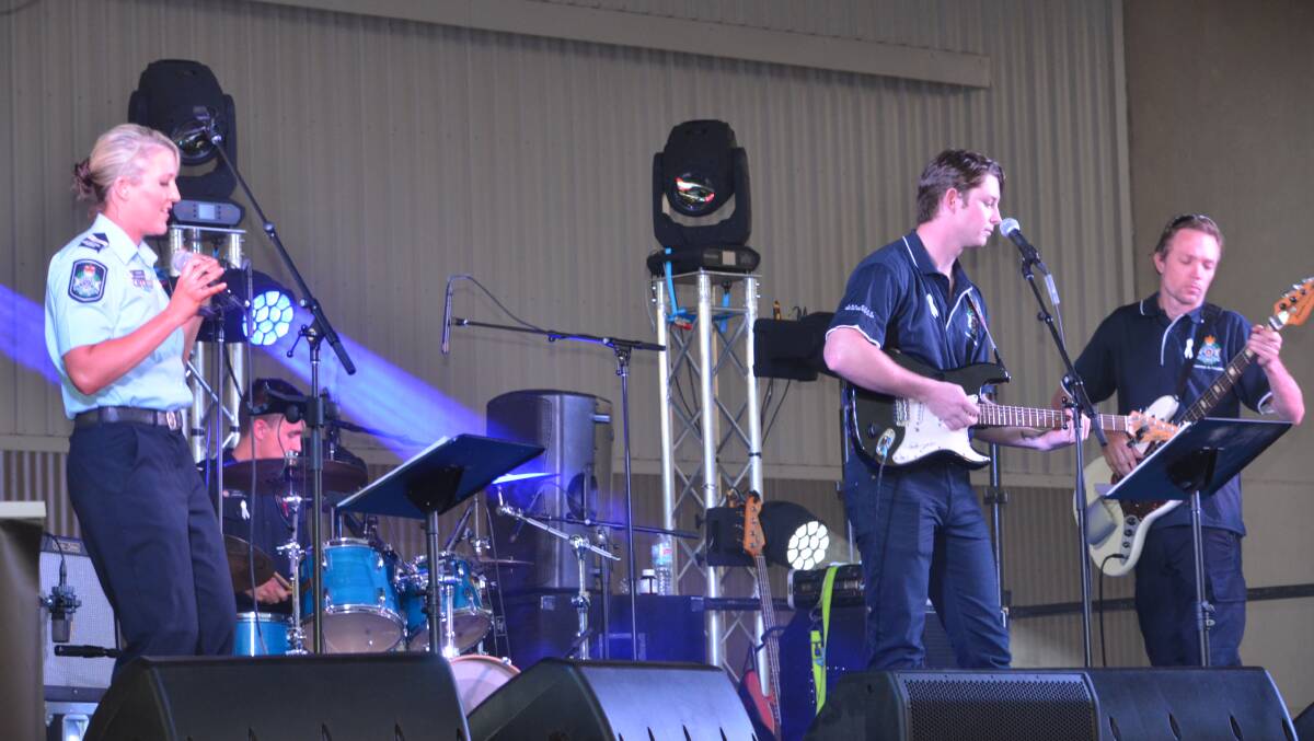 The Hoax perform at the Troy Cassar Daley concert on Thursday.