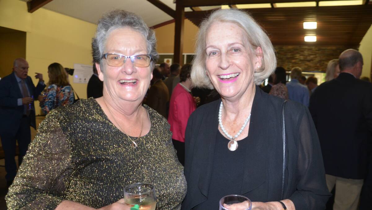 Flinders Shire Mayor Jane McNamara catches up with Christine McDonald of Cloncurry at the Cloncurry Cattleman's Dinner last week.