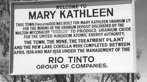 Mary Kathleen mine's original sign.