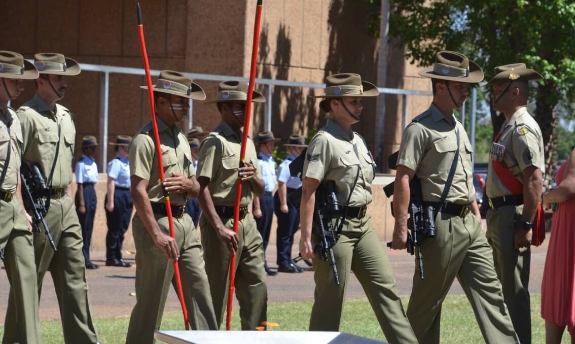 LEST WE FORGET: The catafalque party at Mount Isa's 100th Remembrance Day commemorations.