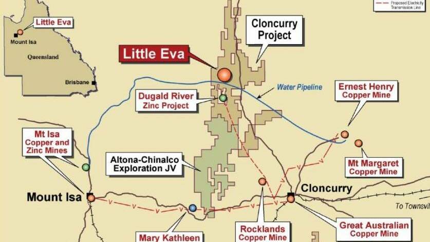 Map of the Little Eva project area.