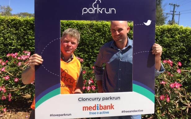 Denis Imhof and Mayor Greg Campbell are encouraging people to get into parkrun this Saturday.
