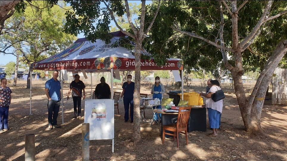 GOOD RESPONSE: Over 80 people attended the NWHHS Covid-19 pop-up clinic in Mornington Island. Photo: supplied