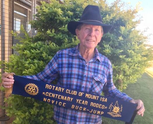 EARLY WINNER: Mick Davis, who won the first novice buck jump in 1959, has returned to Mount Isa for the 60tth anniversary rodeo.