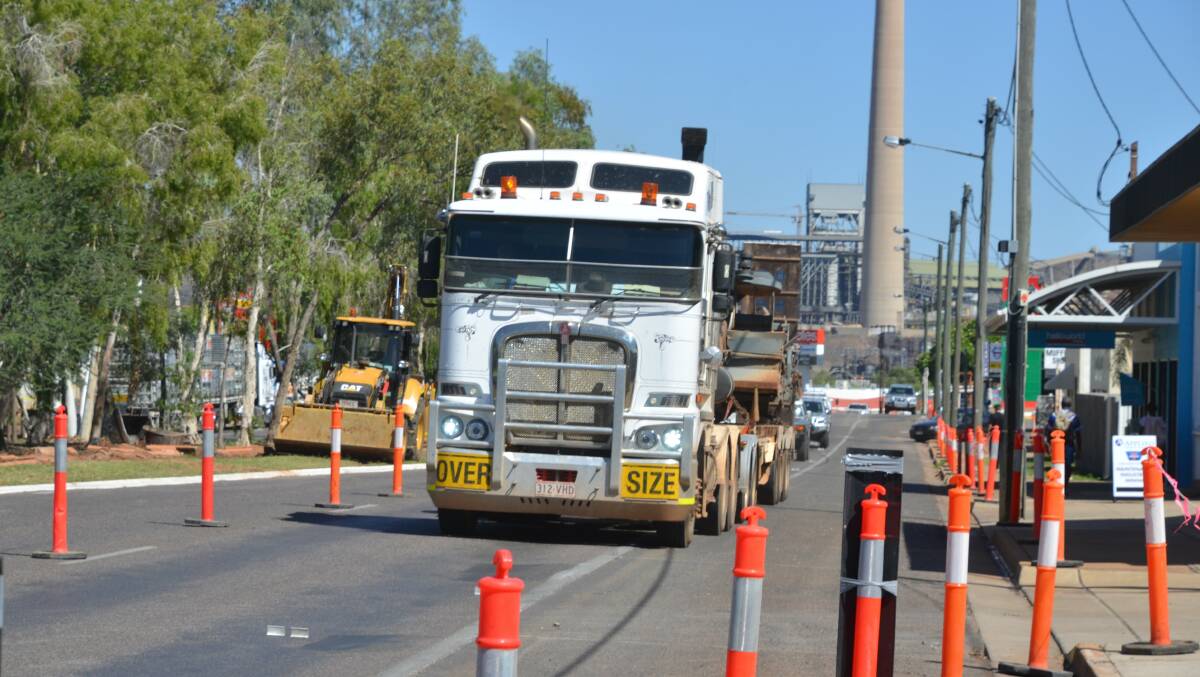 Roadworks have closed lanes on the highway through Mount Isa.