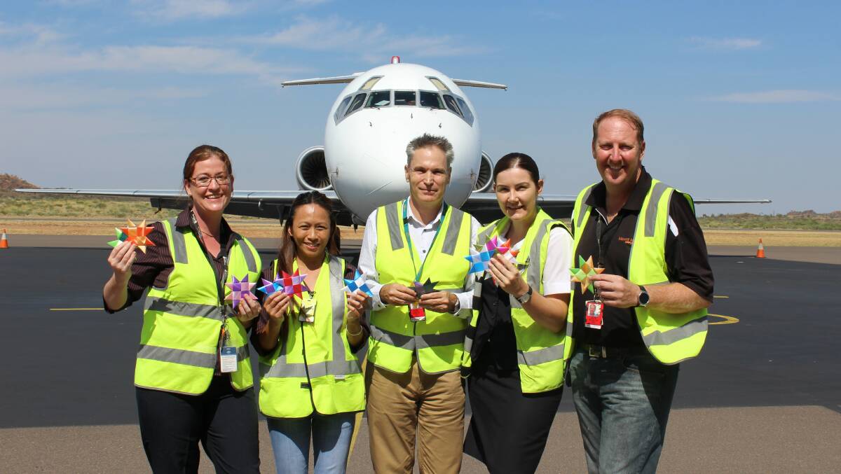 Mount Isa Airport team support Zonta Club with ‘One Million Stars to end domestic violence’ initiative in 2016.