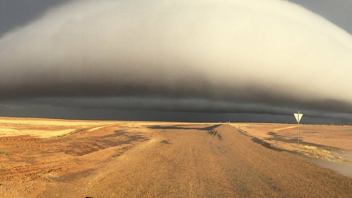 STORM FRONT: Boulia Mayor Rick Britton took this fabulous photo of clouds near Boulia on Wednesday. The town got 27mms of rain out of it.  