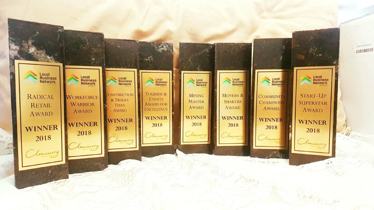 Ernest Henry Mining have provided one of a kind trophies made from core samples for the awards. Photo: Cloncurry Shire Council 