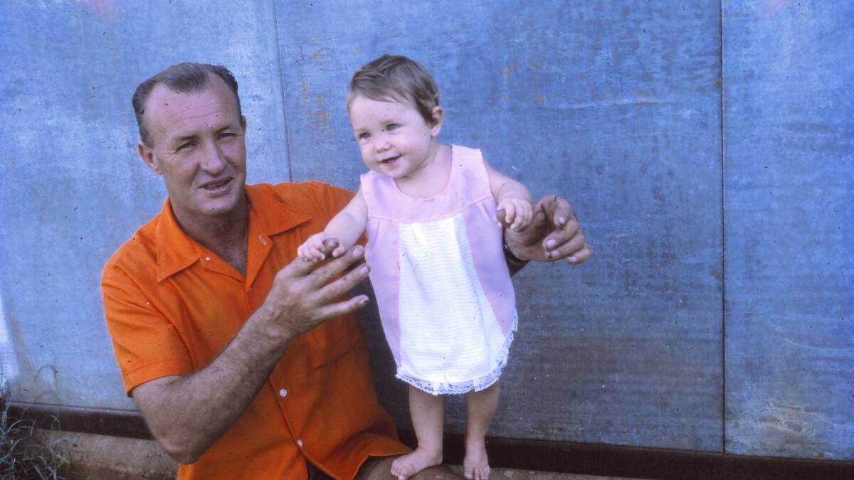 Ted with his granddaughter Toni in 1971. Toni called him "Umpies".